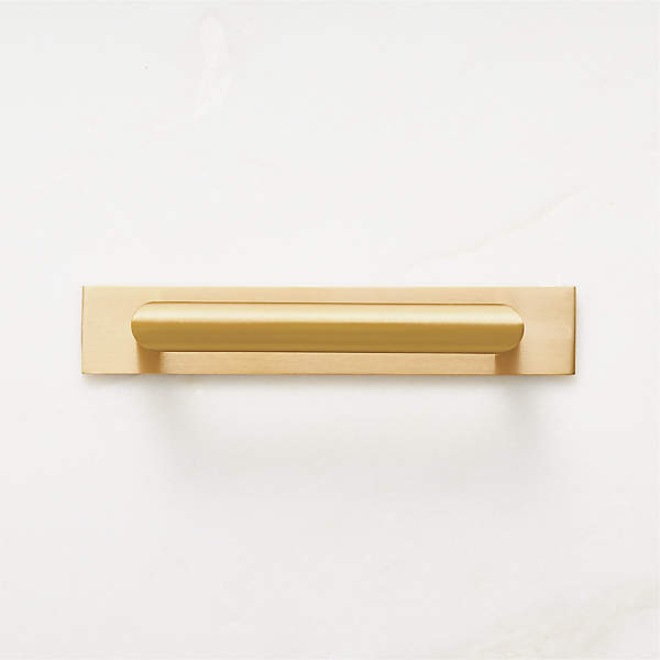 Curveaux Scored Brushed Brass Cabinet Handle 4'' + Reviews