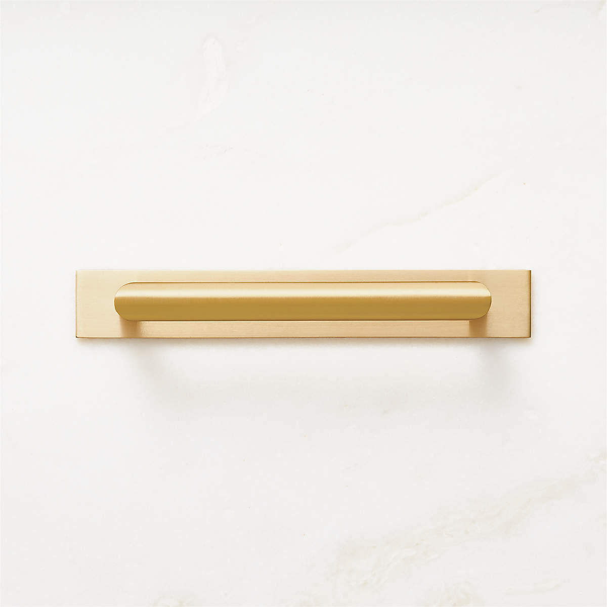 Curveaux Curved Brushed Brass Handle with Backplate 5" CB2