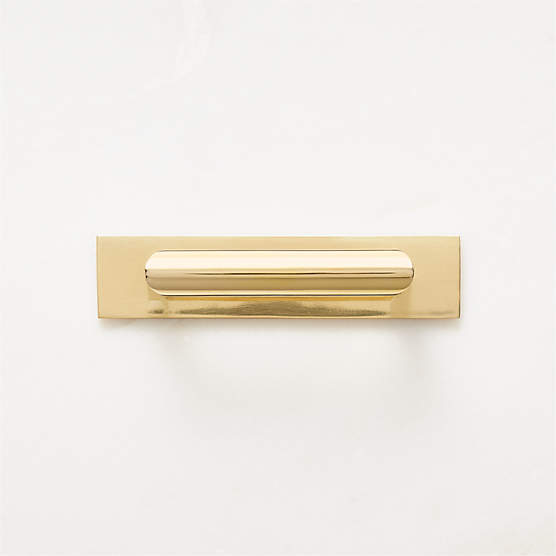 Lavau Unlacquered Brass Handle with Backplate 6" CB2