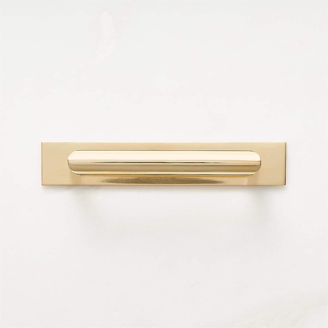 Curveaux Curved Brushed Brass Handle with Backplate 4" CB2