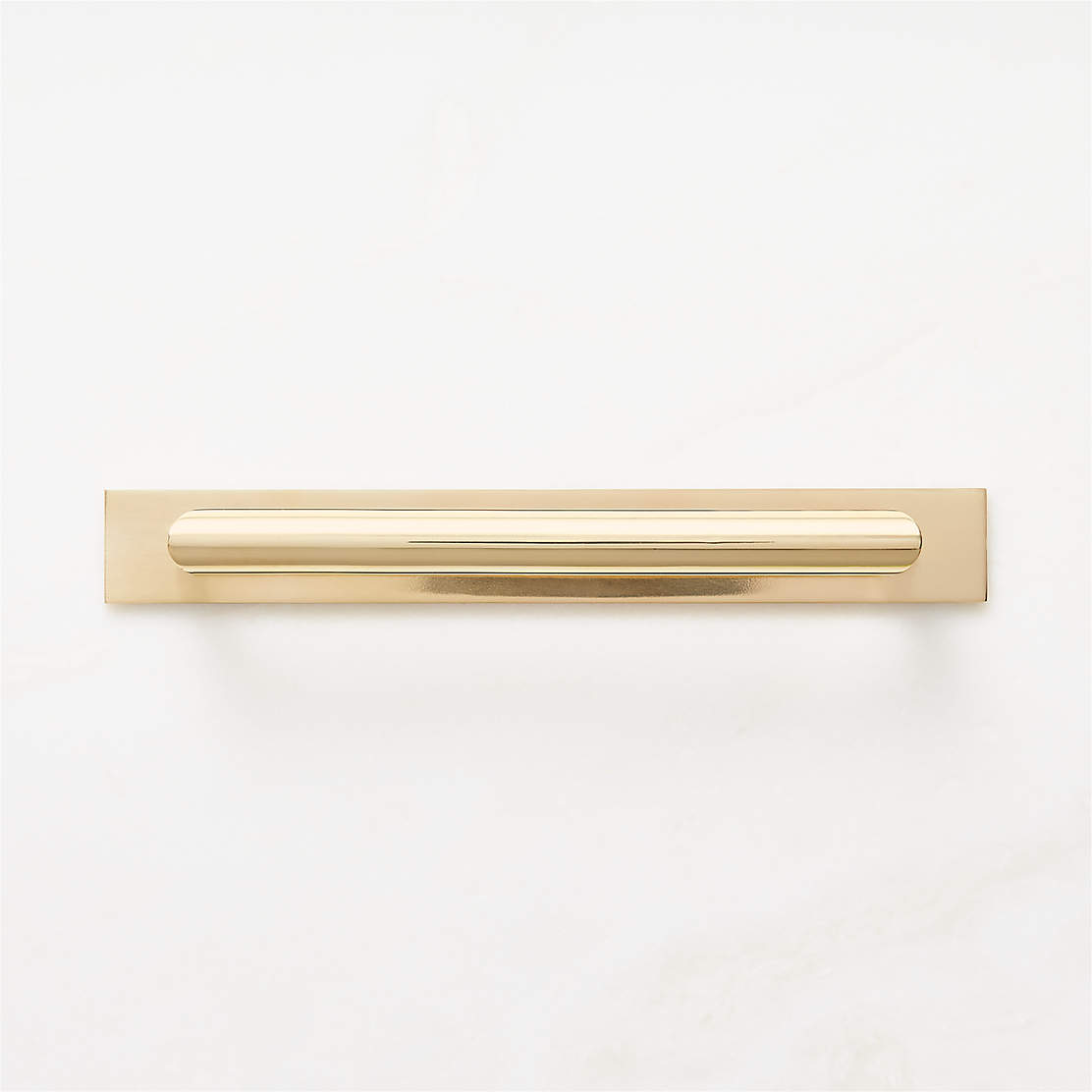 Curveaux Curved Brushed Brass Handle with Backplate 6" CB2