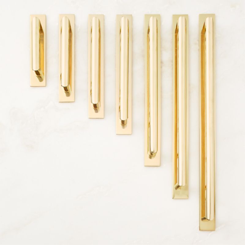 Lavau Unlacquered Brass Cabinet Handle with Backplate 3