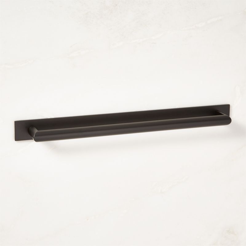 Curveaux Curved Black Cabinet Handle with Backplate 10" - image 3 of 5