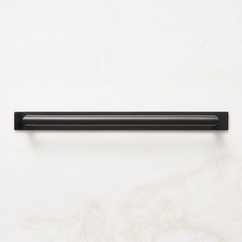 Curveaux Curved Black Cabinet Handle with Backplate 10