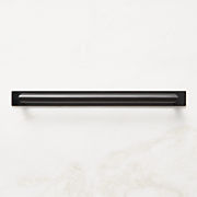 Curveaux Curved Black Cabinet Handle with Backplate 8"