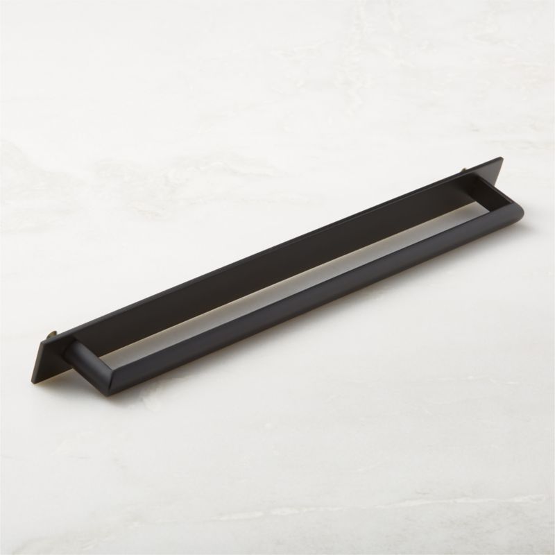 Curveaux Curved Black Cabinet Handle with Backplate 12" - image 4 of 5