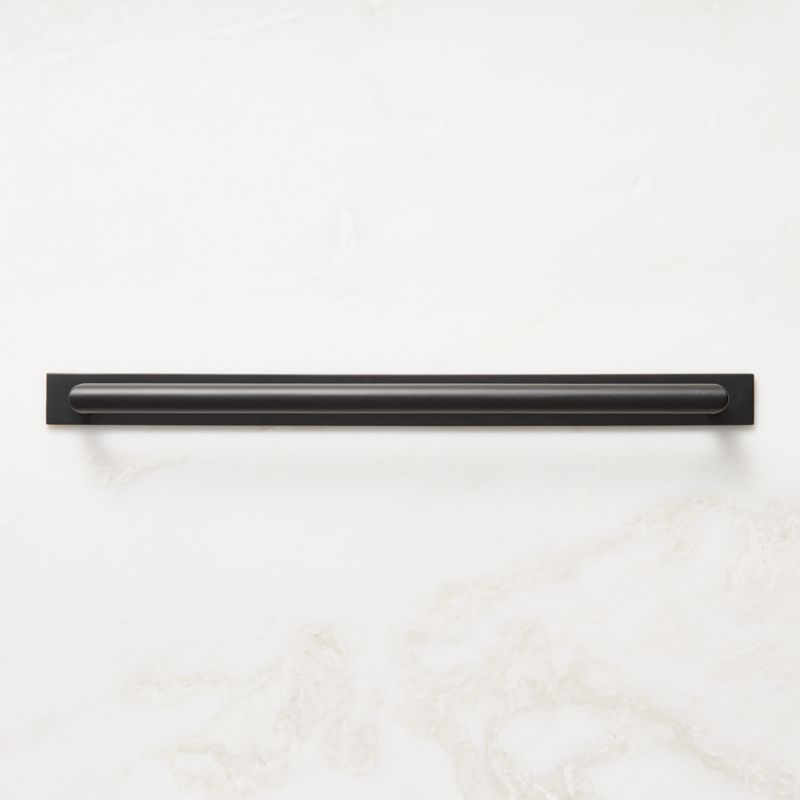 Curveaux Curved Black Cabinet Handle with Backplate 12" - image 0 of 5