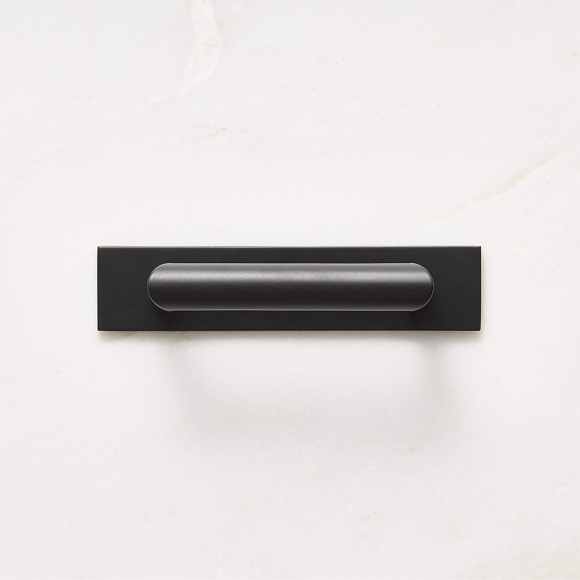 Curveaux Curved Black Cabinet Handle with Backplate 3