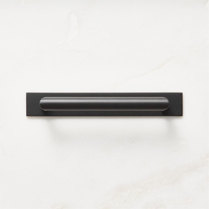 Viewing product image Curveaux Curved Black Cabinet Handle with Backplate 5" - image 1 of 4