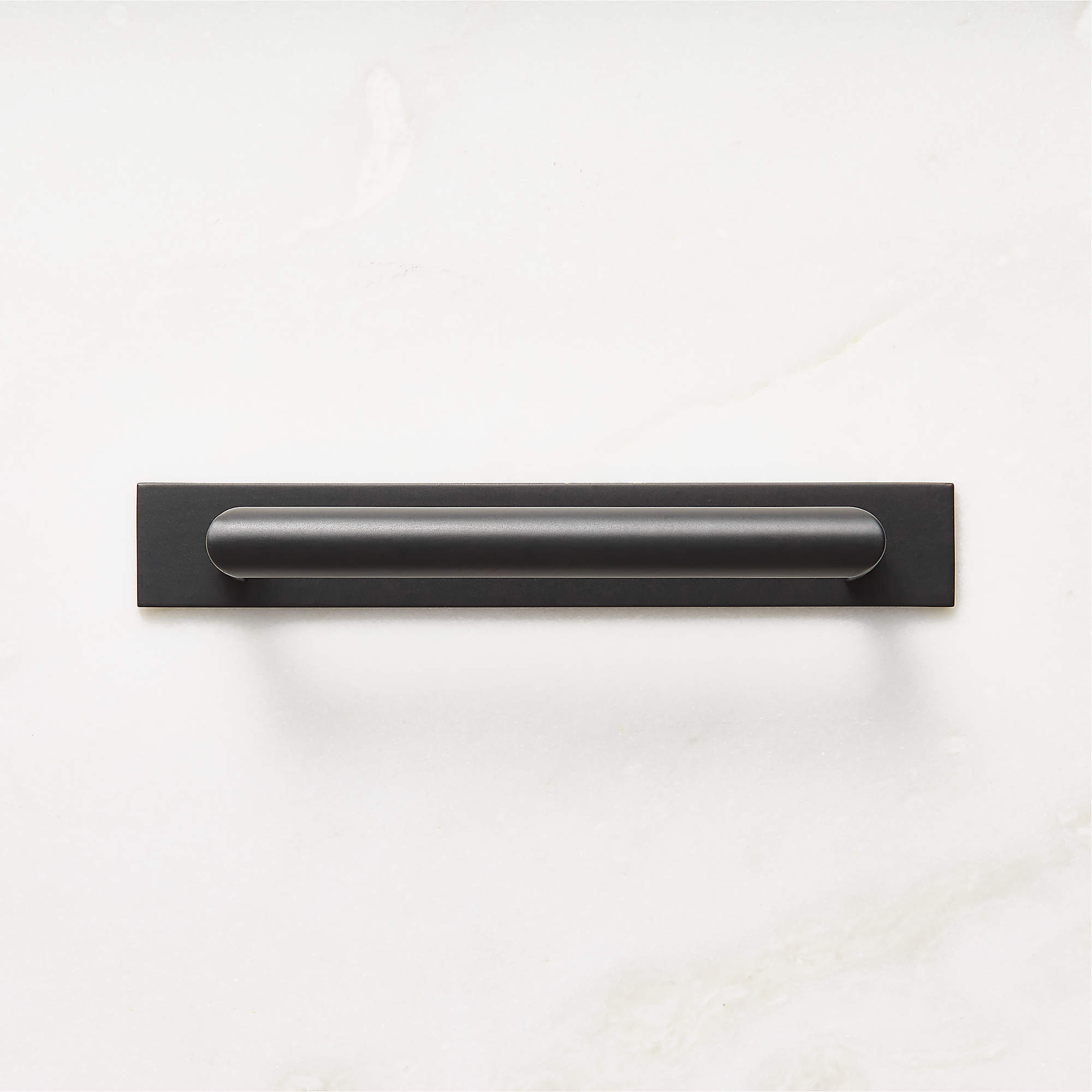 Curveaux Curved Black Cabinet Handle with Backplate 5