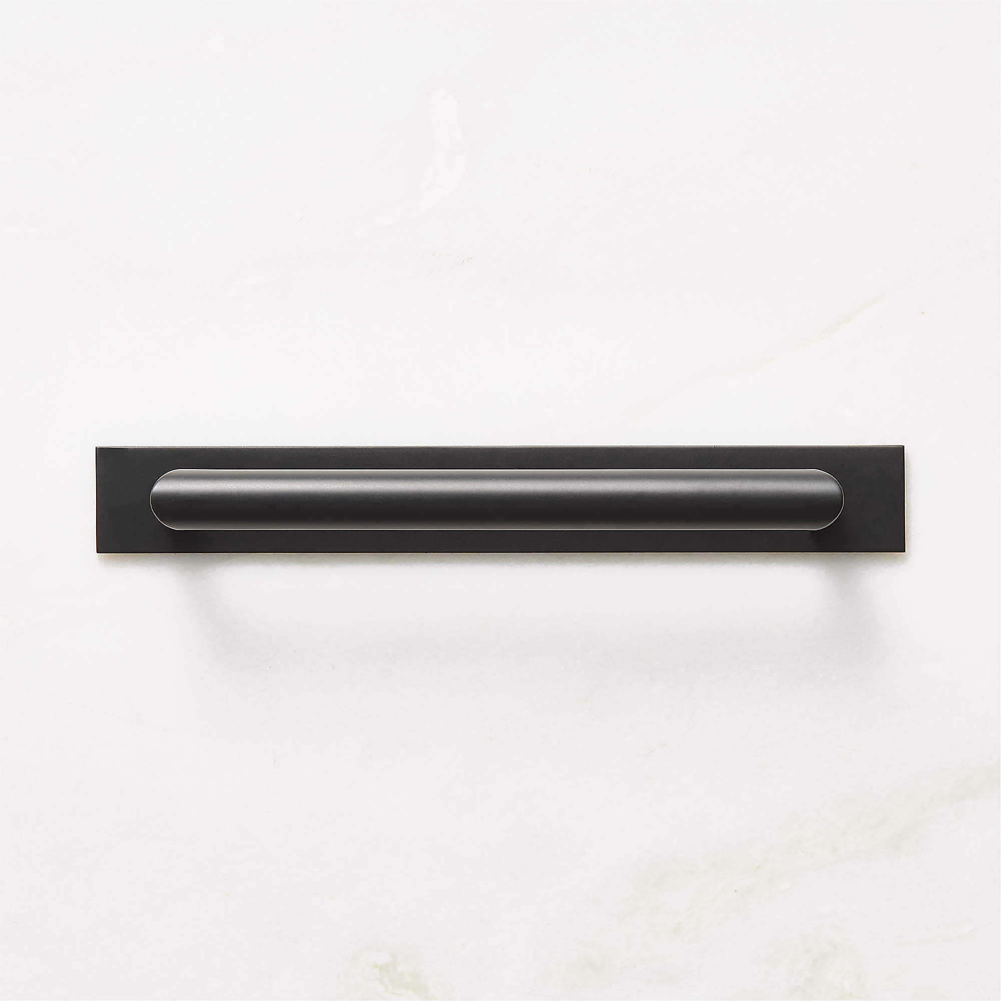 Curveaux Curved Black Cabinet Handle with Backplate 6