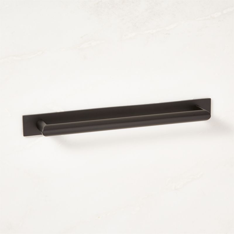 Curveaux Curved Black Cabinet Handle with Backplate 8" - image 3 of 5