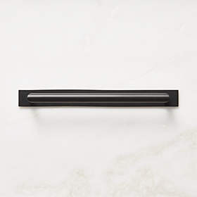 Curveaux Curved Black Cabinet Handle with Backplate 6