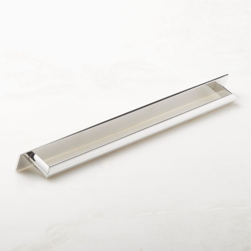 Curveaux Curved Polished Nickel Cabinet Handle with Backplate 12" - image 4 of 5