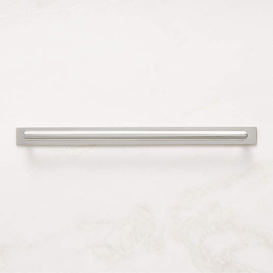 Curveaux Curved Polished Nickel Cabinet Handle with Backplate 12"