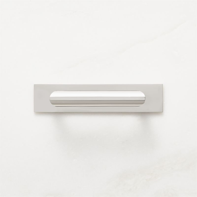 Viewing product image Curveaux Curved Polished Nickel Cabinet Handle with Backplate 3" - image 1 of 4