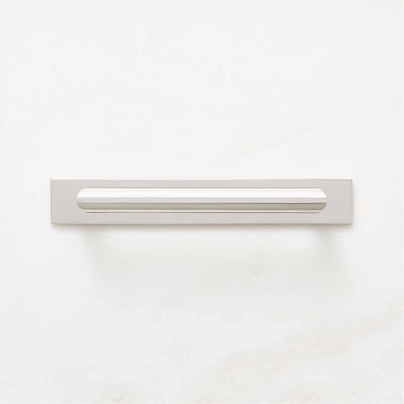 Viewing product image Curveaux Curved Polished Nickel Cabinet Handle with Backplate 5" - image 1 of 4