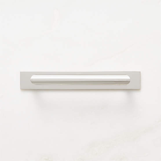 Curveaux Curved Polished Nickel Cabinet Handle with Backplate 5"