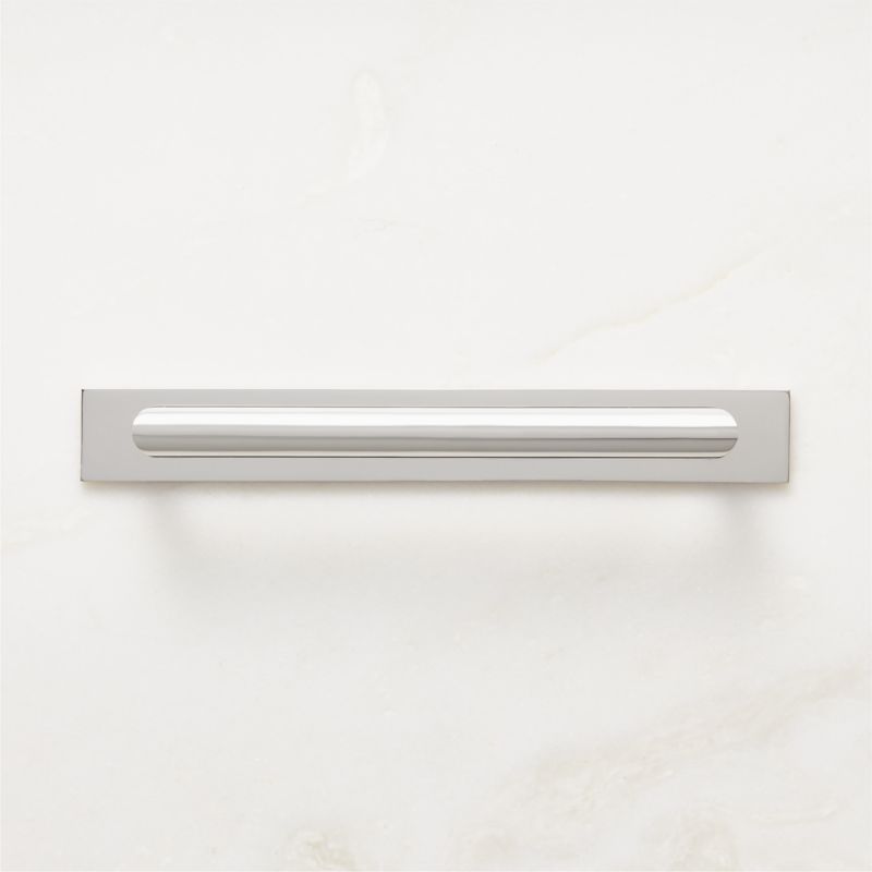 Viewing product image Curveaux Curved Polished Nickel Cabinet Handle with Backplate 6" - image 1 of 4