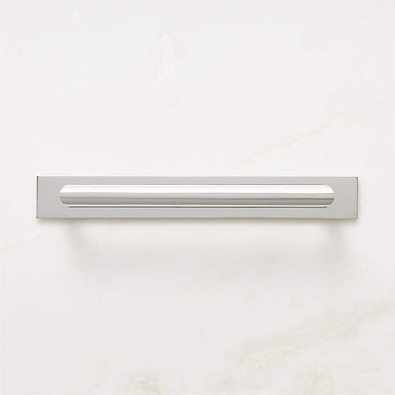 Curveaux Curved Polished Nickel Cabinet Handle with Backplate 6"