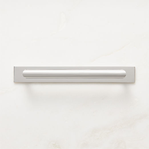 Curveaux Curved Polished Nickel Cabinet Handle with Backplate 6"