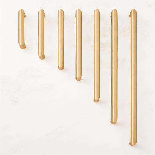 Curveaux Curved Brushed Brass Cabinet Handles