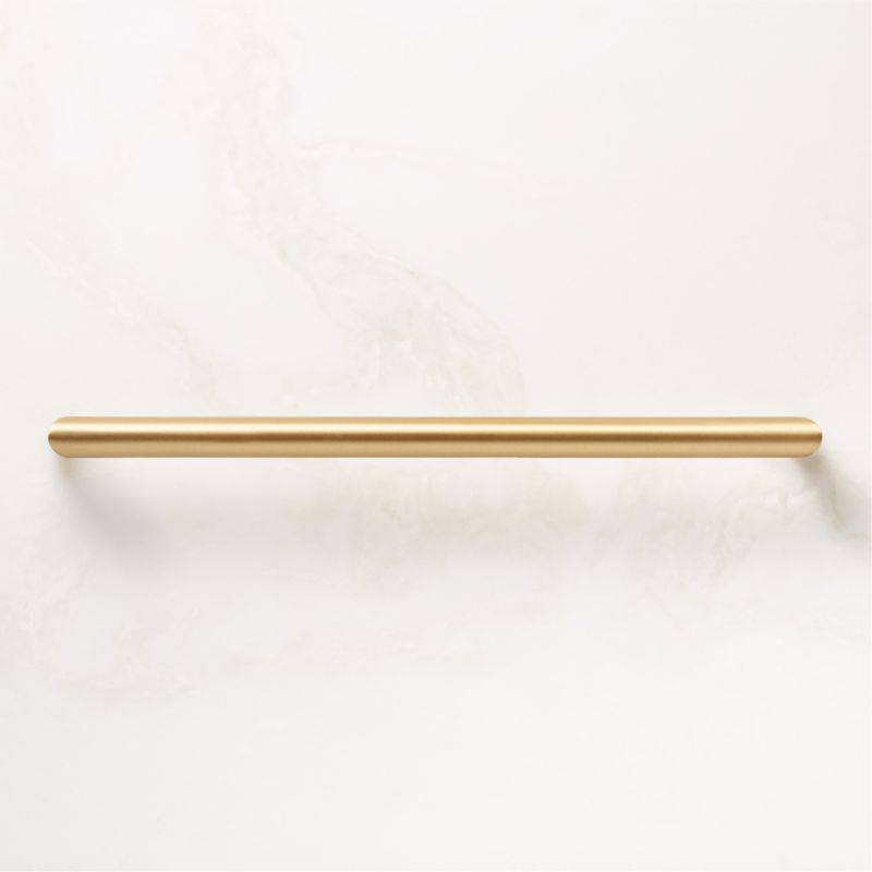 Viewing product image Curveaux Curved Brushed Brass Cabinet Handle 10'' - image 1 of 4