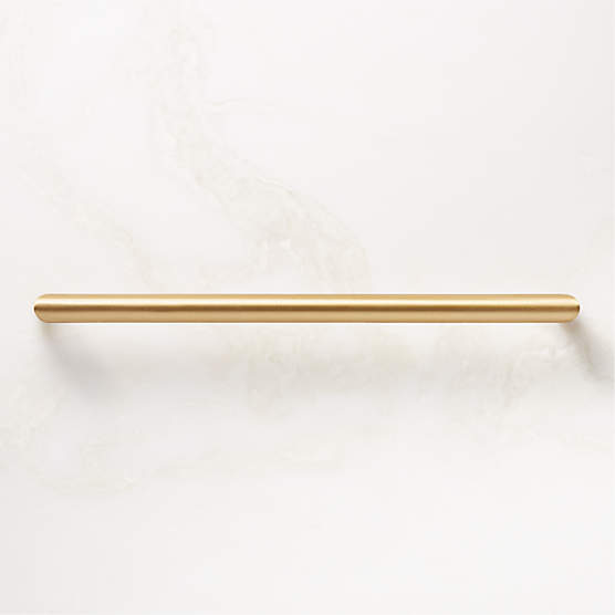 Curveaux Curved Brushed Brass Handle with Backplate 10" CB2