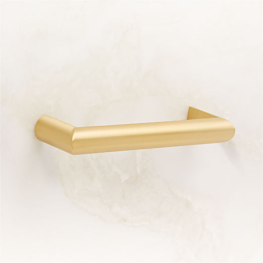 Curveaux Curved Brushed Brass Cabinet Handle 4''