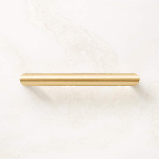 Curveaux Curved Brushed Brass Cabinet Handle 5''