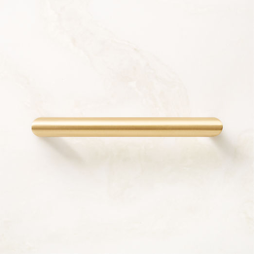 Curveaux Curved Brushed Brass Cabinet Handle 5''