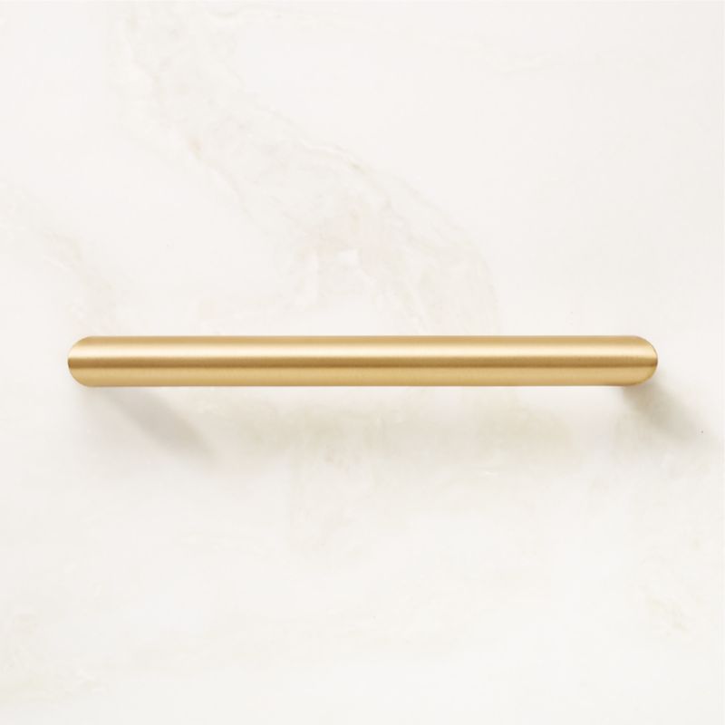 Curveaux Curved Brushed Brass Cabinet Handle 6'' - image 0 of 5