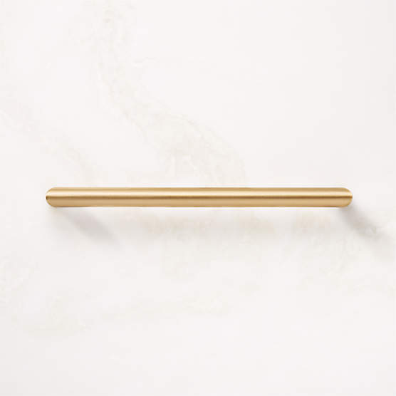 Curveaux Curved Brushed Brass Cabinet Handle 8''