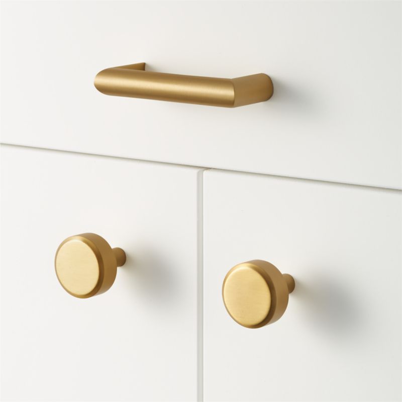 Curveaux Curved Round Brushed Brass Knob 1.25'' - image 5 of 6