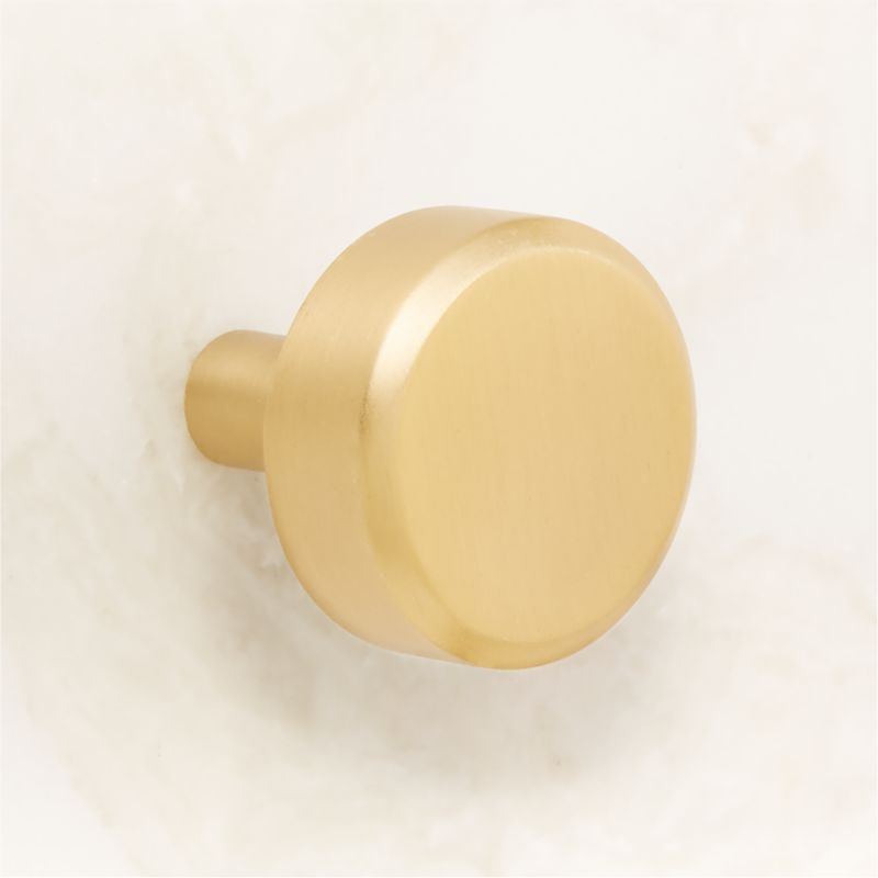 Curveaux Curved Round Brushed Brass Knob 1.25'' - image 3 of 6