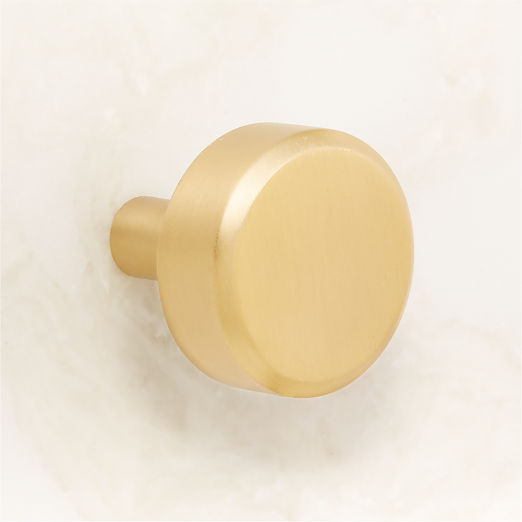 Curveaux Curved Round Brushed Brass Cabinet Knob 1.25''