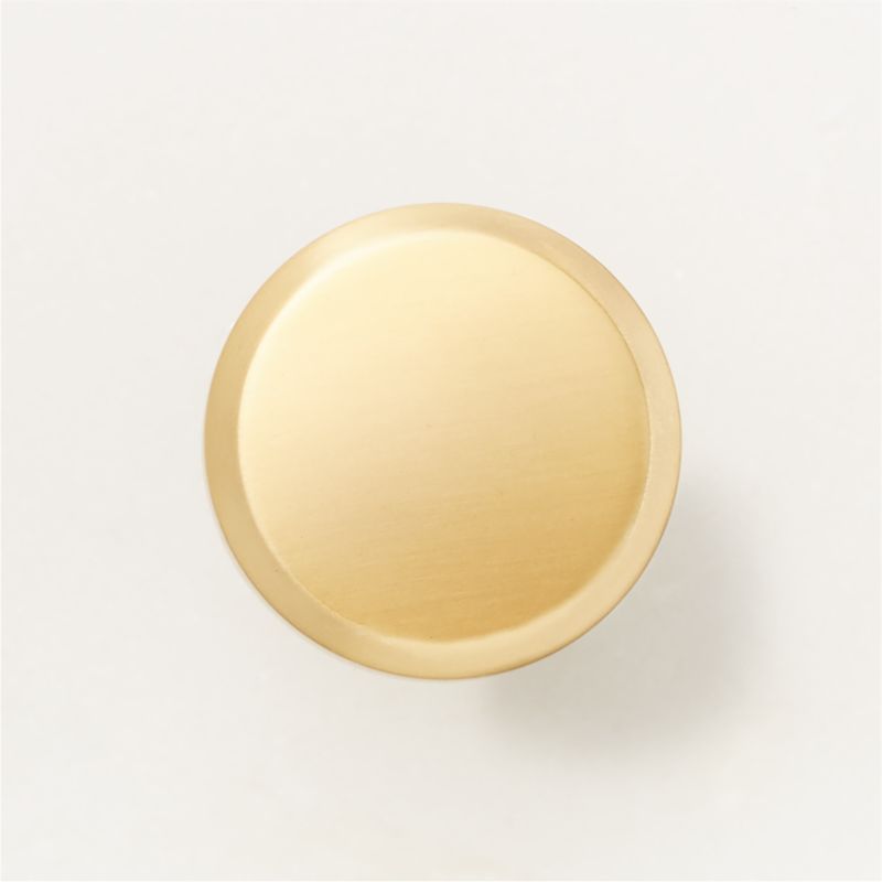 Curveaux Curved Round Brushed Brass Knob 1.25'' - image 0 of 6