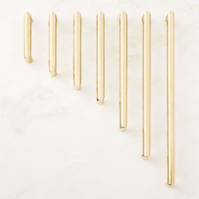 Simbury Enamel & Brass Cabinet Pull - Matte White/Satin Brass