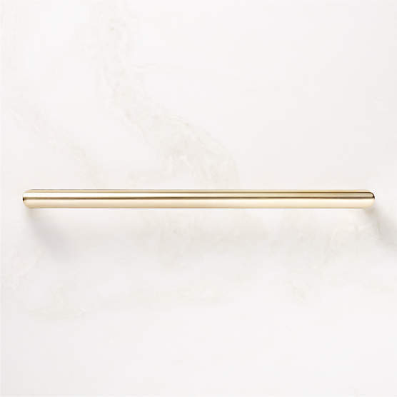 Curveaux Curved Unlacquered Polished Brass Cabinet Handle 10''