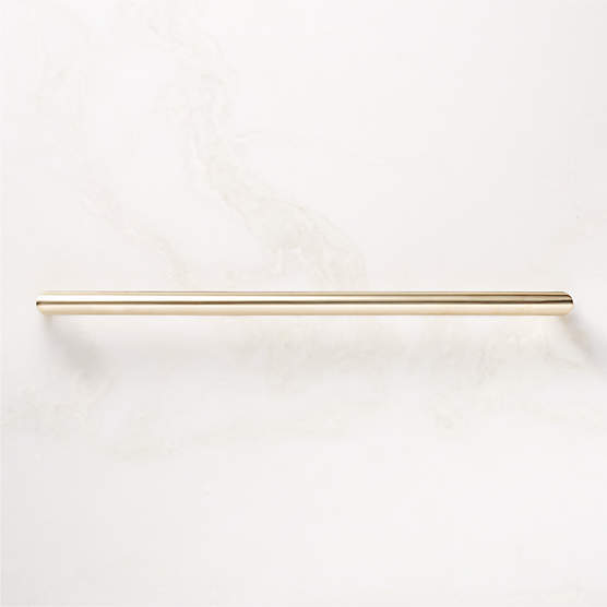 Curveaux Curved Unlacquered Polished Brass Cabinet Handle 12''