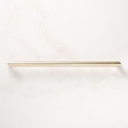 Curveaux Curved Unlacquered Polished Brass Cabinet Handle 12''