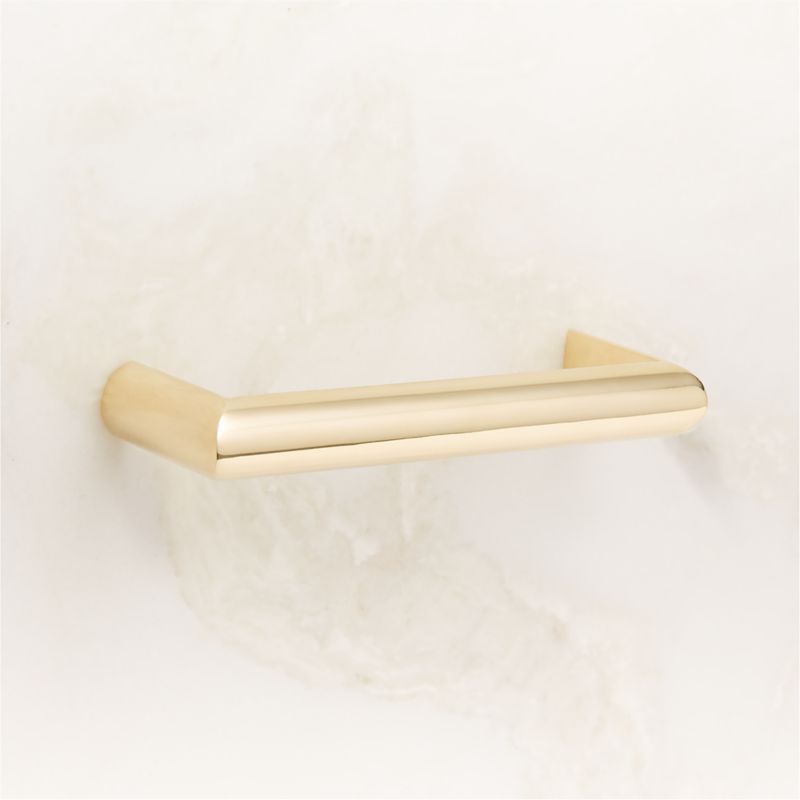 Curveaux Unlacquered Polished Brass Cabinet Handle 4'' - image 3 of 5