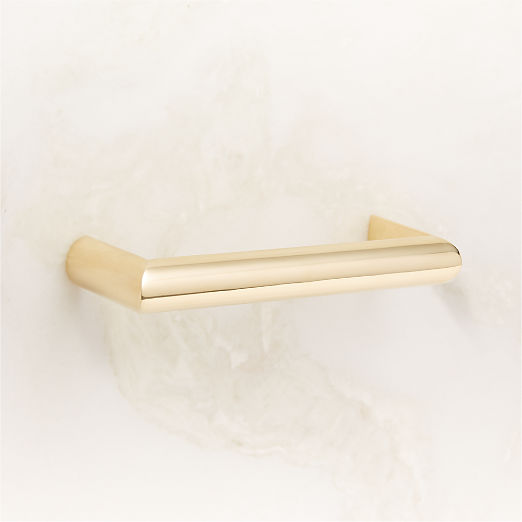 Curveaux Unlacquered Polished Brass Cabinet Handle 4''