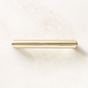 Curveaux Scored Brushed Brass Cabinet Handle 4''