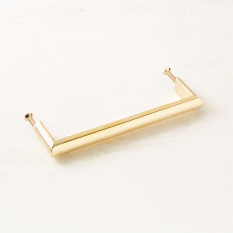 Curveaux Unlacquered Polished Brass Cabinet Handle 5'' - image 4 of 5