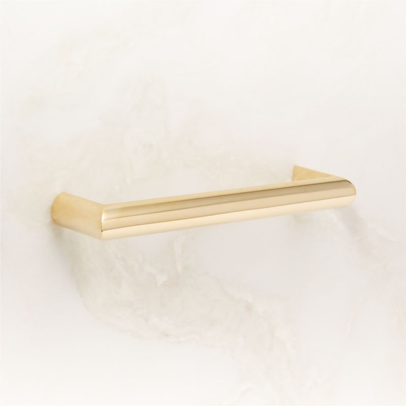 Curveaux Unlacquered Polished Brass Cabinet Handle 5'' - image 3 of 5