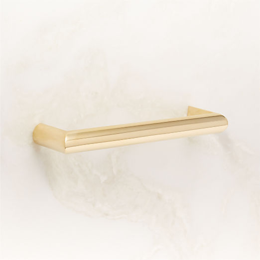 Curveaux Unlacquered Polished Brass Cabinet Handle 5''