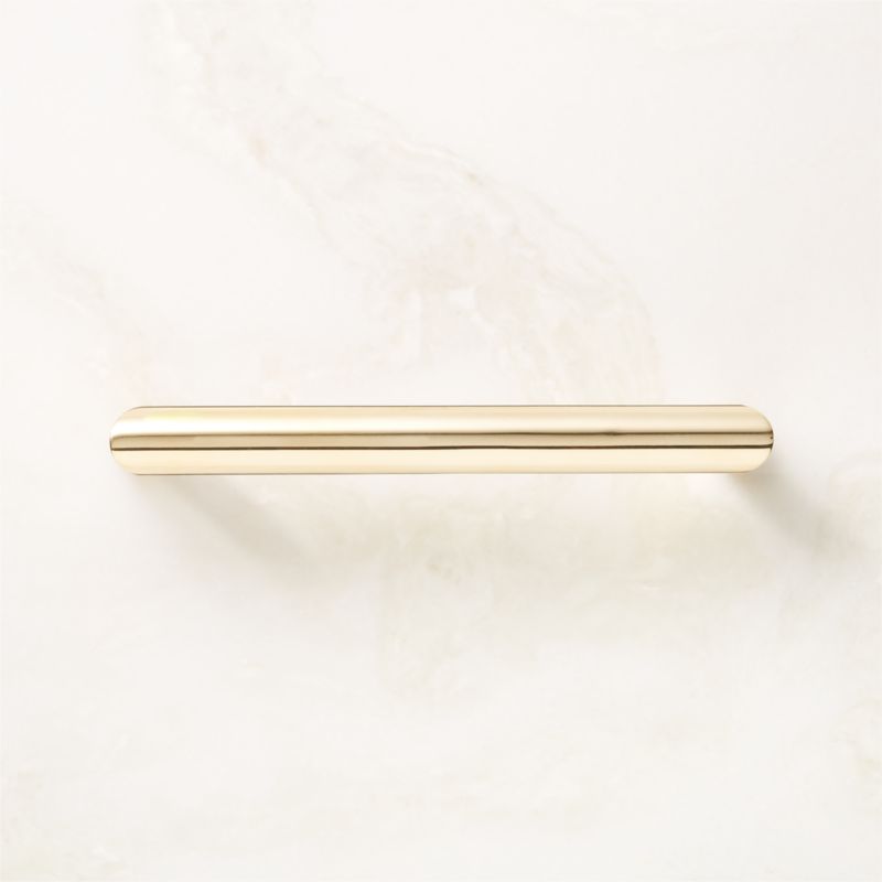 Curveaux Unlacquered Polished Brass Cabinet Handle 5'' - image 0 of 5