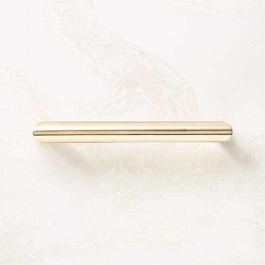 Curveaux Unlacquered Polished Brass Cabinet Handle 5''