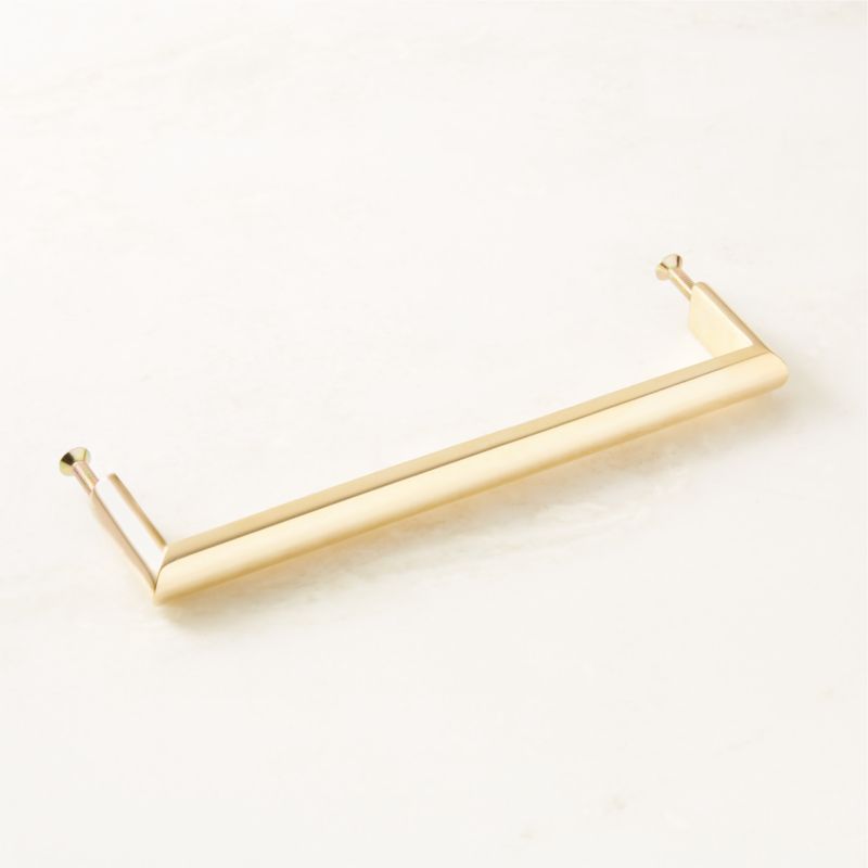 Curveaux Unlacquered Polished Brass Cabinet Handle 6'' - image 4 of 5